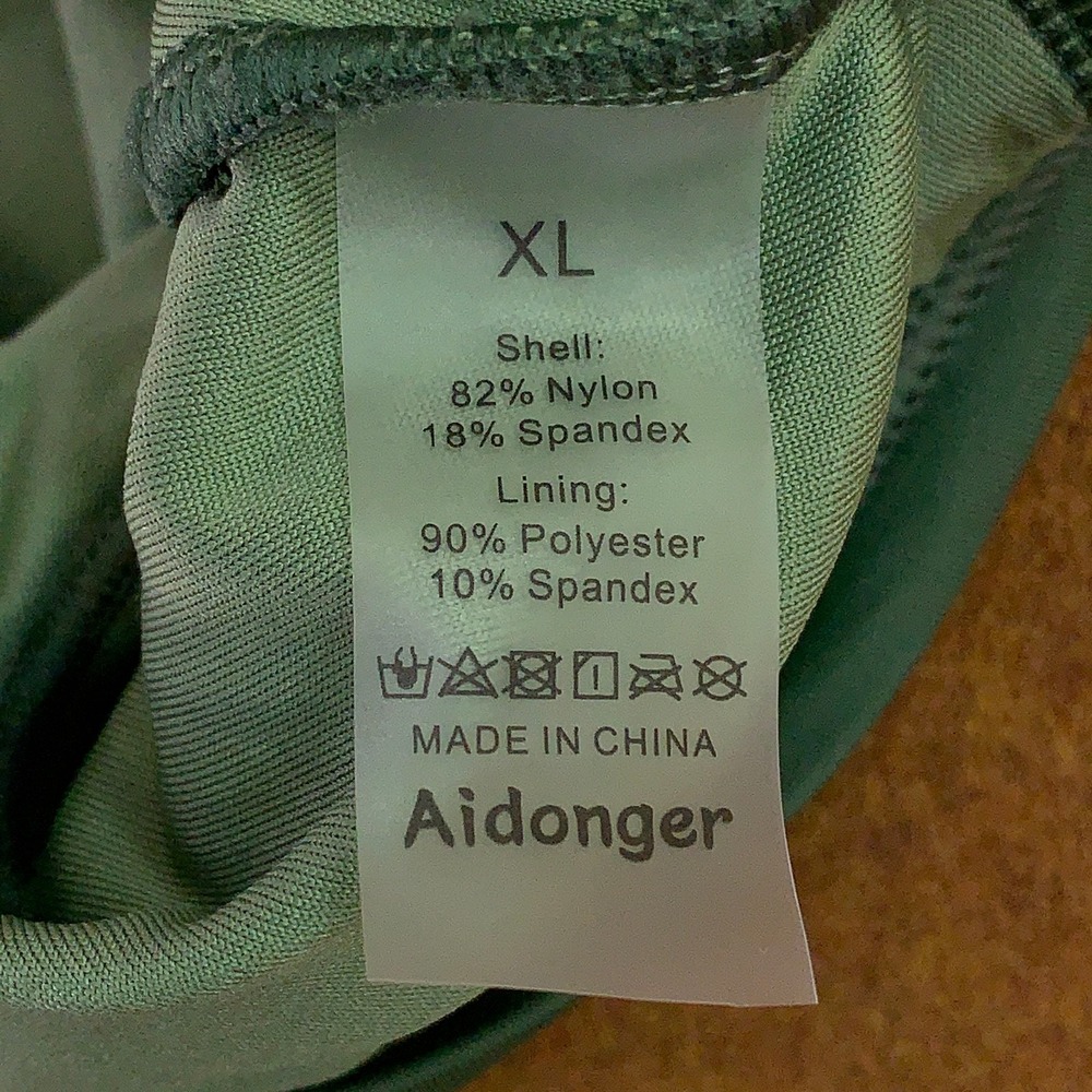 Aidonger Womens X-Large Green Striped High Waist Bottom 2 Piece Bikini Set NWT - Picture 6 of 9